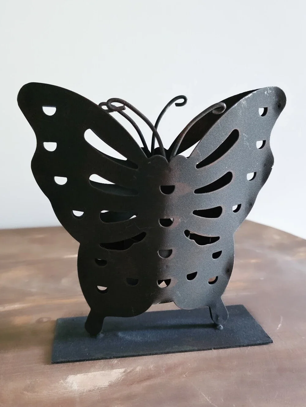 Vintage Rustic Iron Butterfly Votive Candle Holder